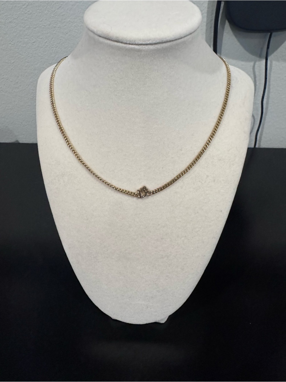 Dior Gold-Tone 'Dior” Logo Necklace with COA - Picture 2 of 9